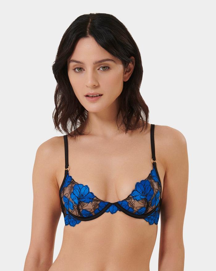 bluebella Sorento Floral Embroidered Bra Blue