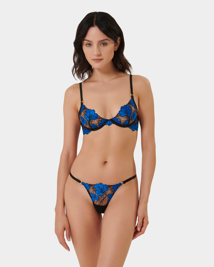 Bluebella Sorento Thong Black/Egyptian Blue