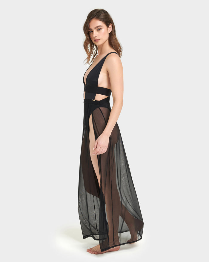 Bluebella Topaz Long Chemise Black