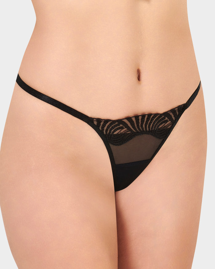 Bluebella Trista Short Chemise And Thong Set Black