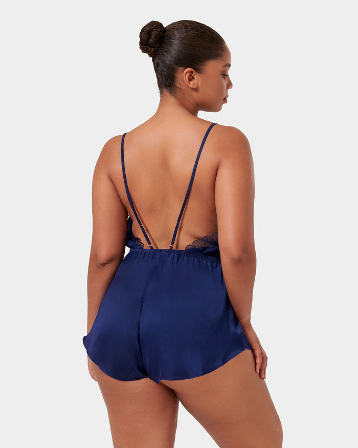 Bluebella Vermont Luxury Satin Teddy Navy Blue