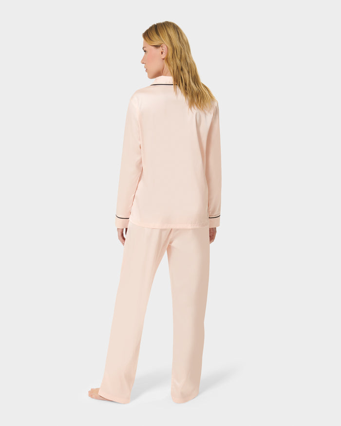 Bluebella Claudia Shirt And Trouser Set Pale Pink/Black