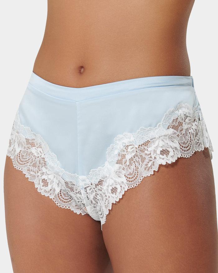 Bluebella Isabella Luxury Satin Cami And Short Set Ice Water Blue/White