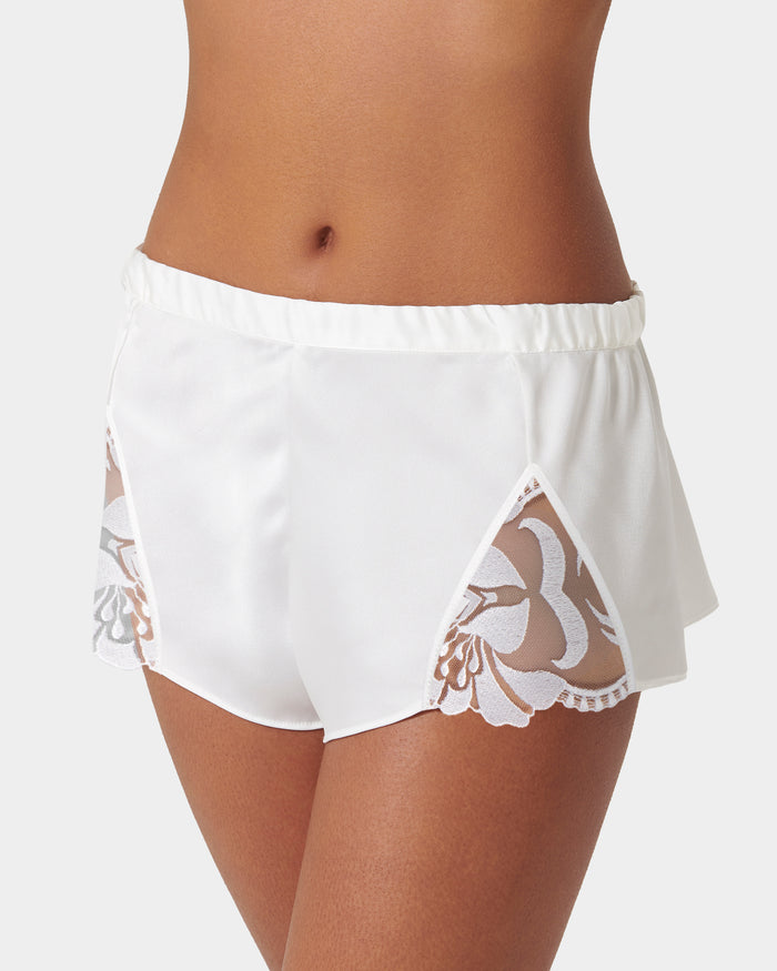 Bluebella Leonora Luxury Satin Cami And Short Set White/Sheer