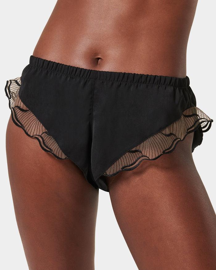 Bluebella Marabel Luxury Satin Cami And Short Set Black/Sheer