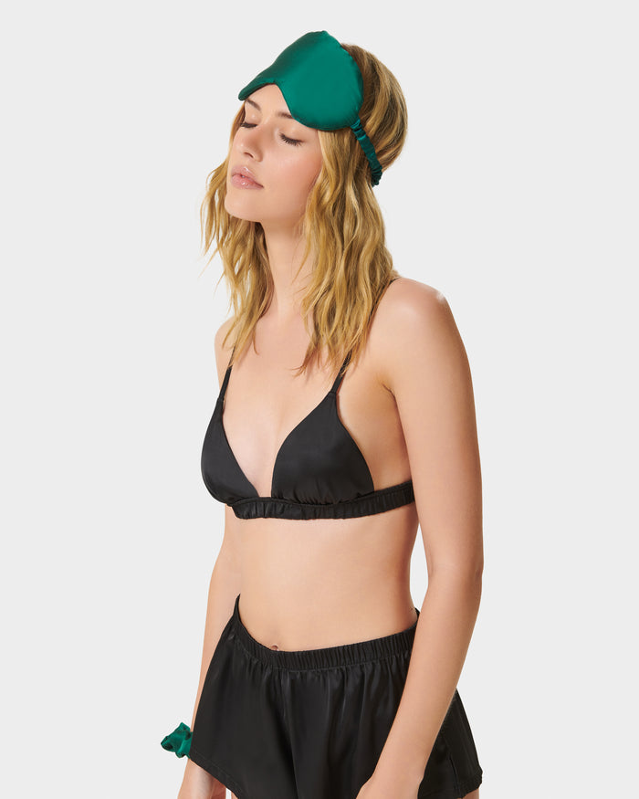 Bluebella Saskia Luxury Satin Eye Mask Aventurine Green