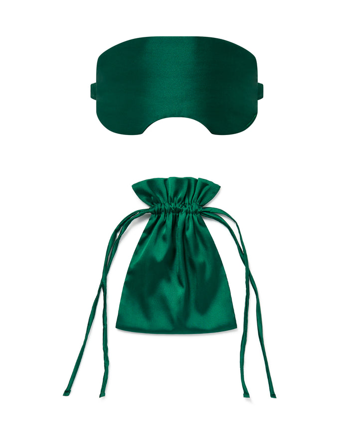 Bluebella Saskia Luxury Satin Eye Mask Aventurine Green