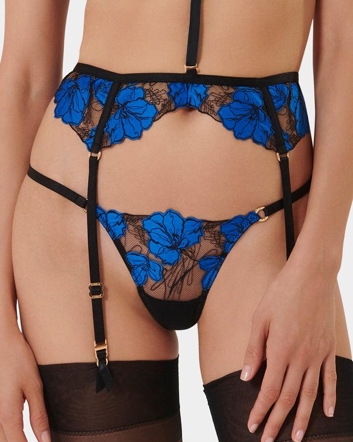 bluebella Sorento Suspender Harness (with detachable collar) Black/Egyptian Blue