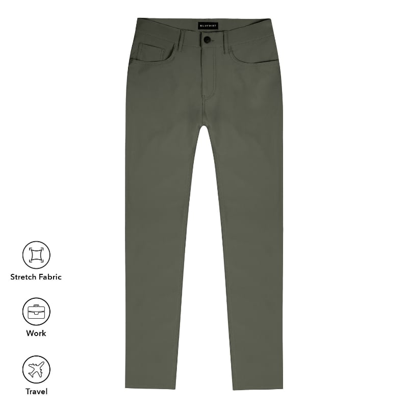 bluemint ACT IN MOVE OLIVE Super Stretch Tech Trousers