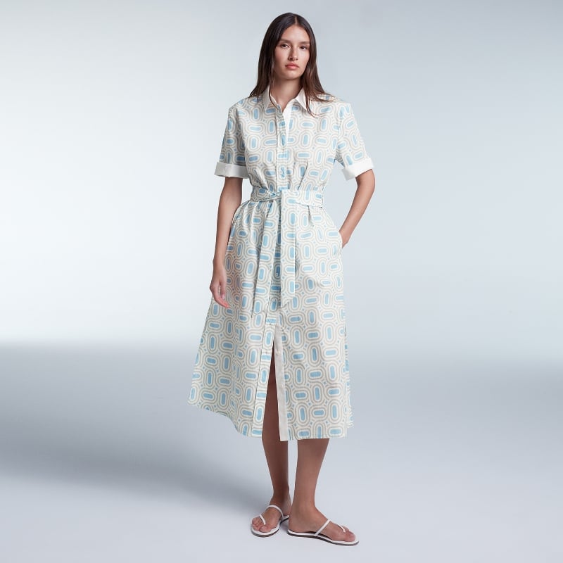 bluemint ADALIN BLUE DIAMOND Printed Cotton Shirt Dress
