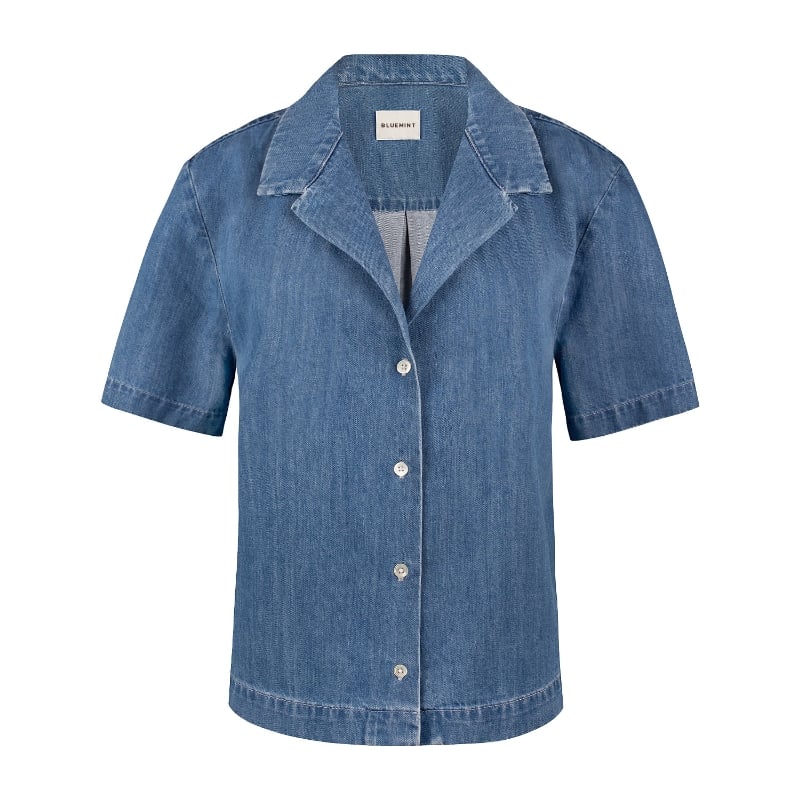 Bluemint ARIA MEDIUM INDIGO Camp-Collar Denim Shirt