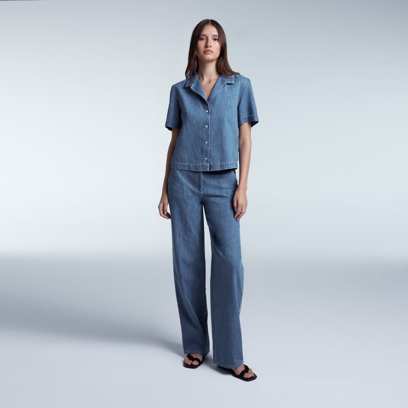 Bluemint ARIA MEDIUM INDIGO Camp-Collar Denim Shirt