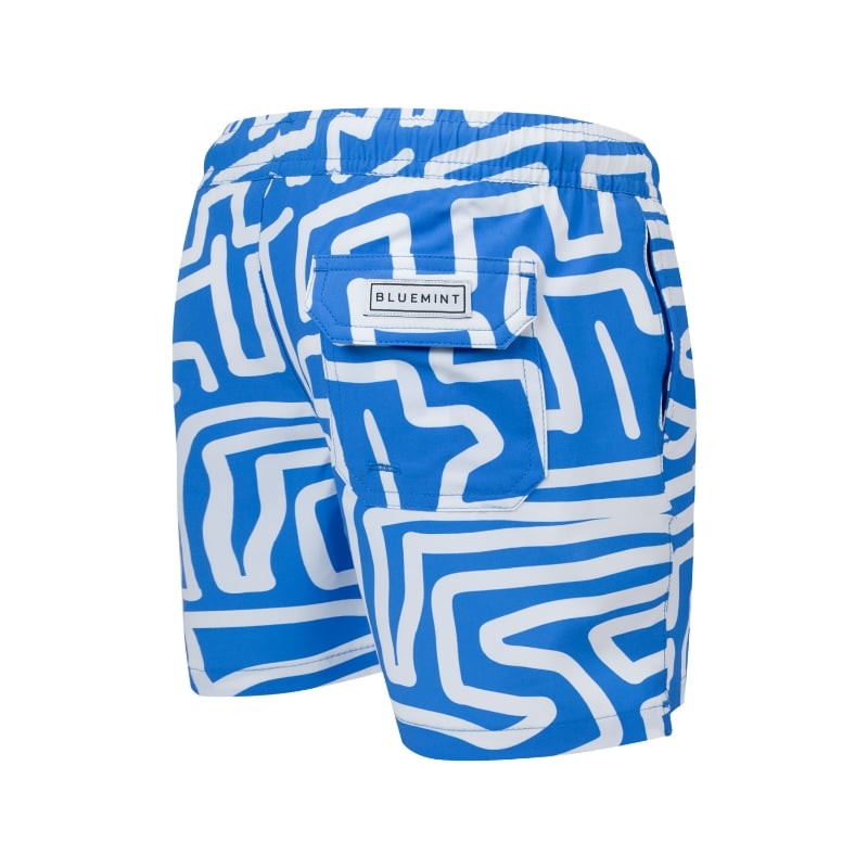 Bluemint ARTHUS BOY STRETCH BLUE MAZE Kids Swim Shorts