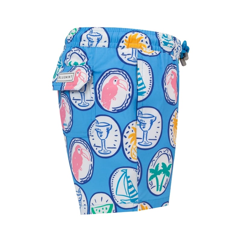 Bluemint ARTHUS BOY STRETCH BLUE PATCH Kids Swim Shorts