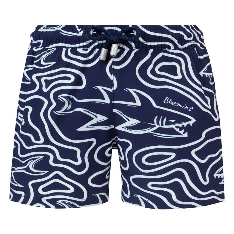 bluemint ARTHUS BOY STRETCH MONO SHARK MAZE Kids Swim Shorts