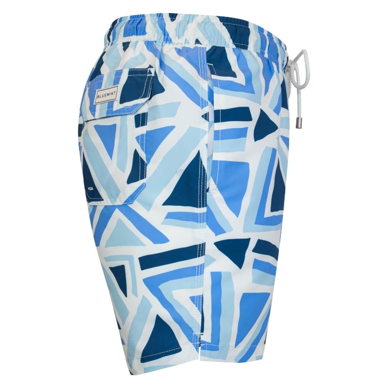 Bluemint ARTHUS LIGHT BLUE TRIANGLE Mid-Length Swim Shorts