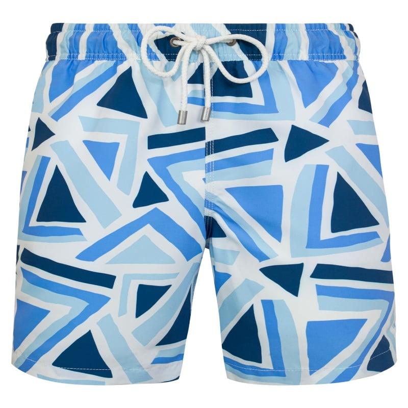 bluemint ARTHUS LIGHT BLUE TRIANGLE Mid-Length Swim Shorts