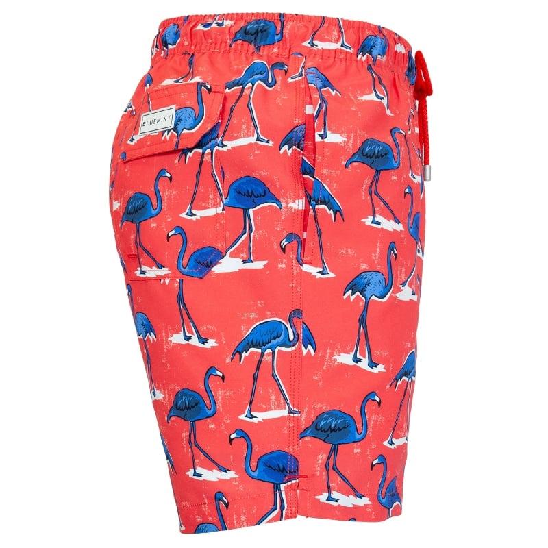 Bluemint ARTHUS SCARLET FLAMINGO Mid-Length Swim Shorts