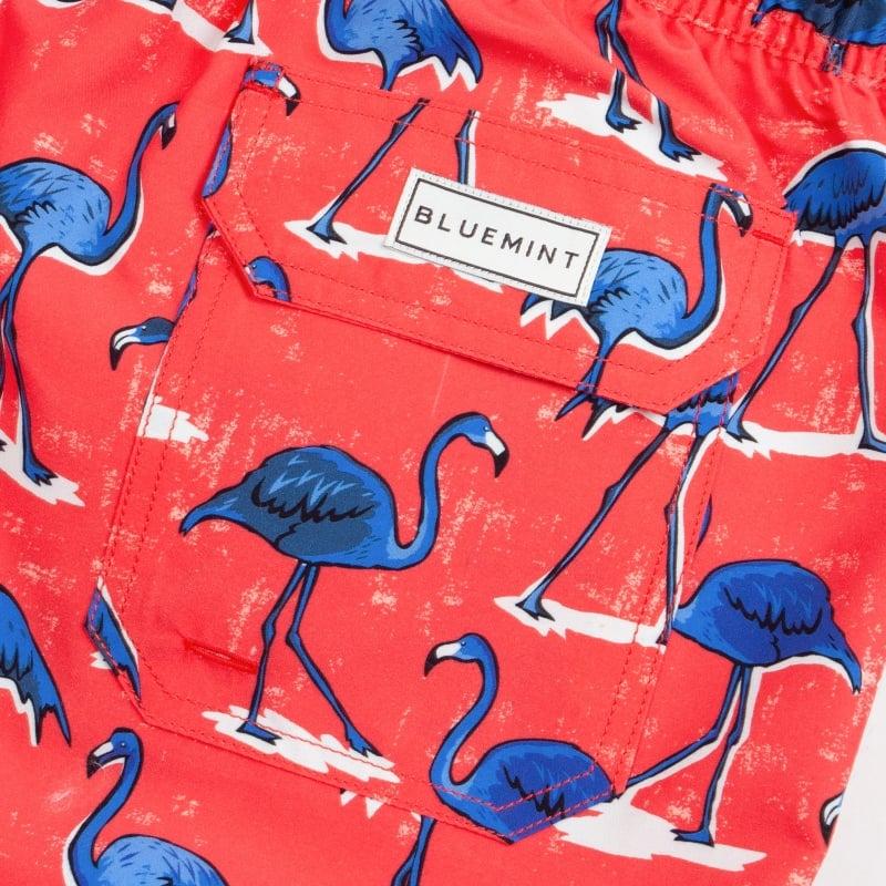 Bluemint ARTHUS SCARLET FLAMINGO Mid-Length Swim Shorts