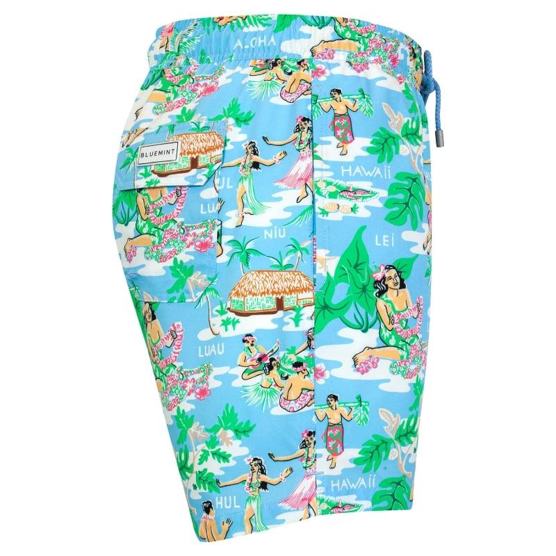 Bluemint ARTHUS STRETCH BLUE ALOHA Four Way Stretch Swim Shorts