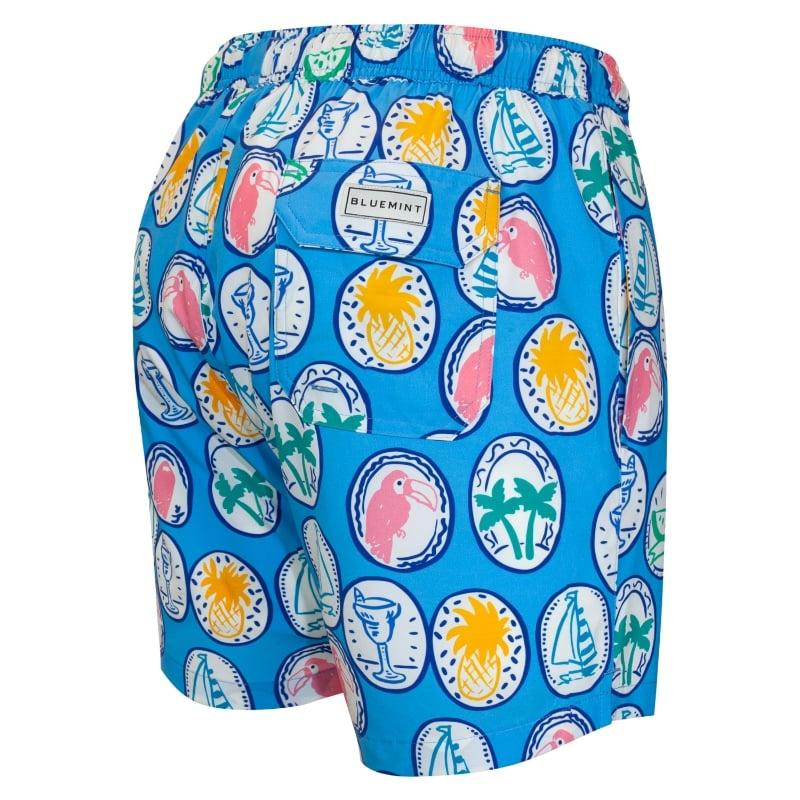 Bluemint ARTHUS STRETCH BLUE PATCH Four Way Stretch Swim Shorts
