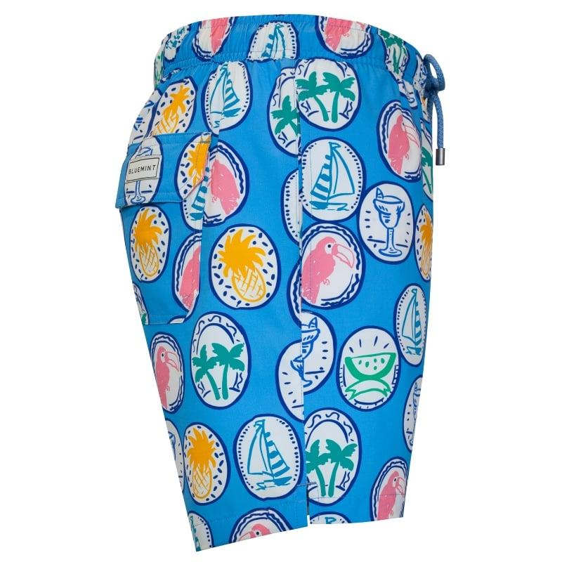 Bluemint ARTHUS STRETCH BLUE PATCH Four Way Stretch Swim Shorts