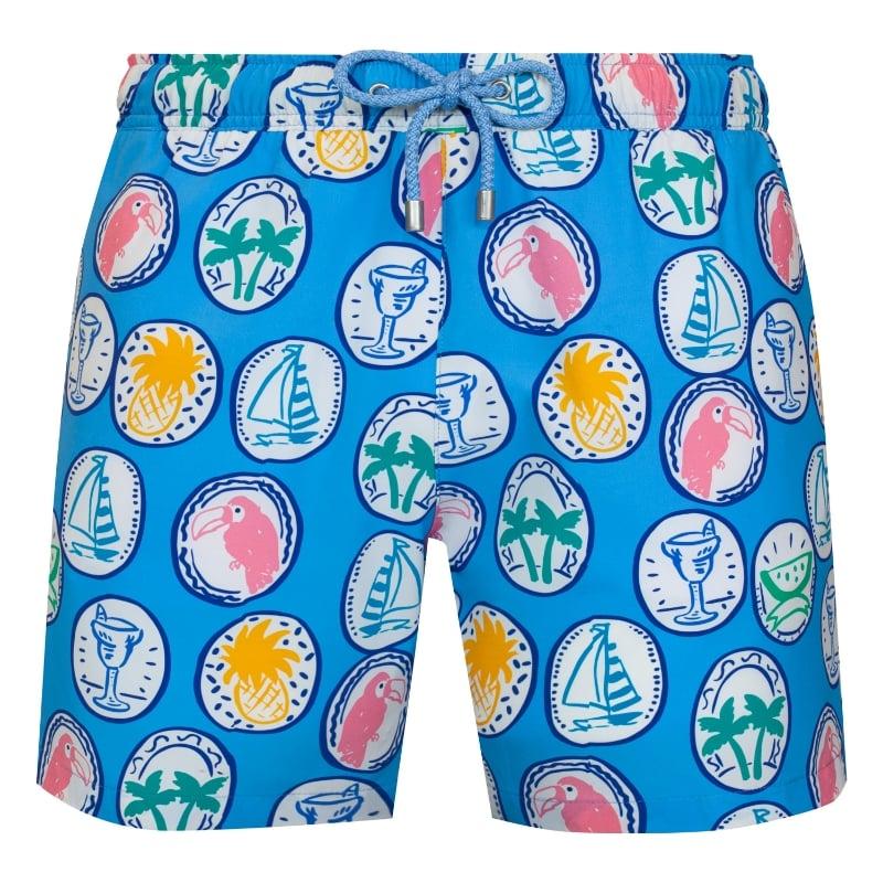 bluemint ARTHUS STRETCH BLUE PATCH Four Way Stretch Swim Shorts