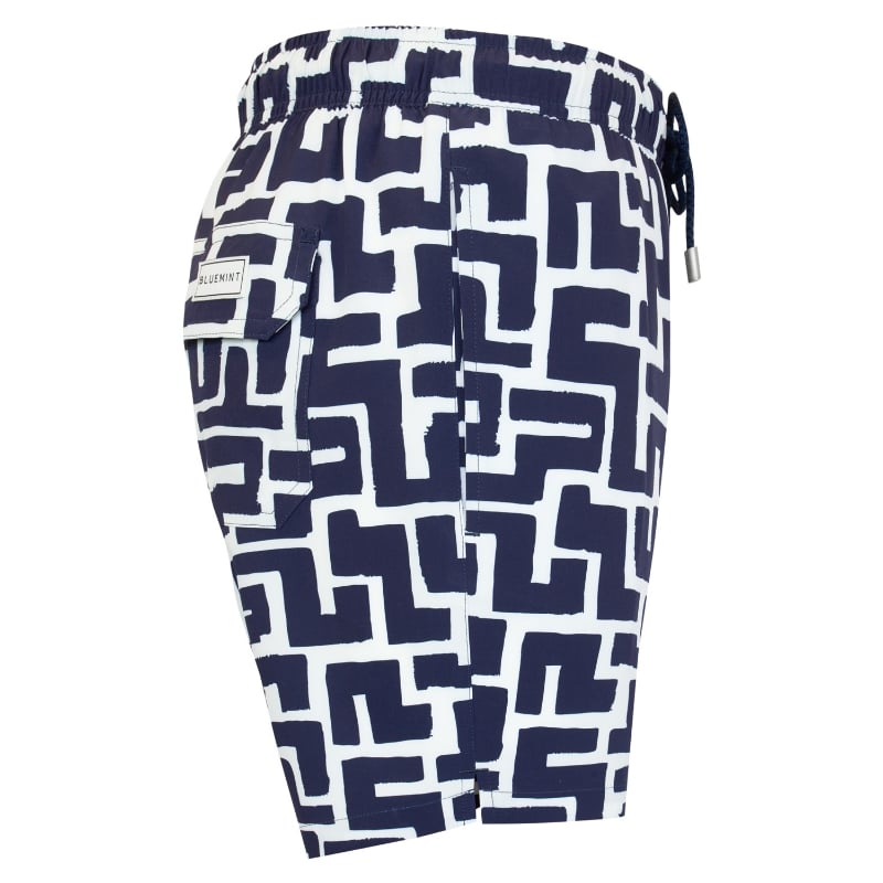 Bluemint ARTHUS STRETCH DARK NAVY GEO Four Way Stretch Swim Shorts