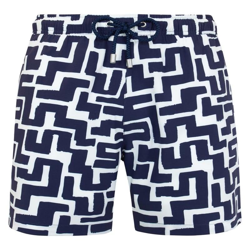 bluemint ARTHUS STRETCH DARK NAVY GEO Four Way Stretch Swim Shorts
