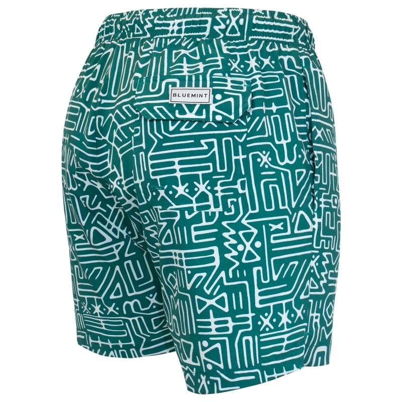 Bluemint ARTHUS STRETCH GREEN TRIBAL Four Way Stretch Swim Shorts