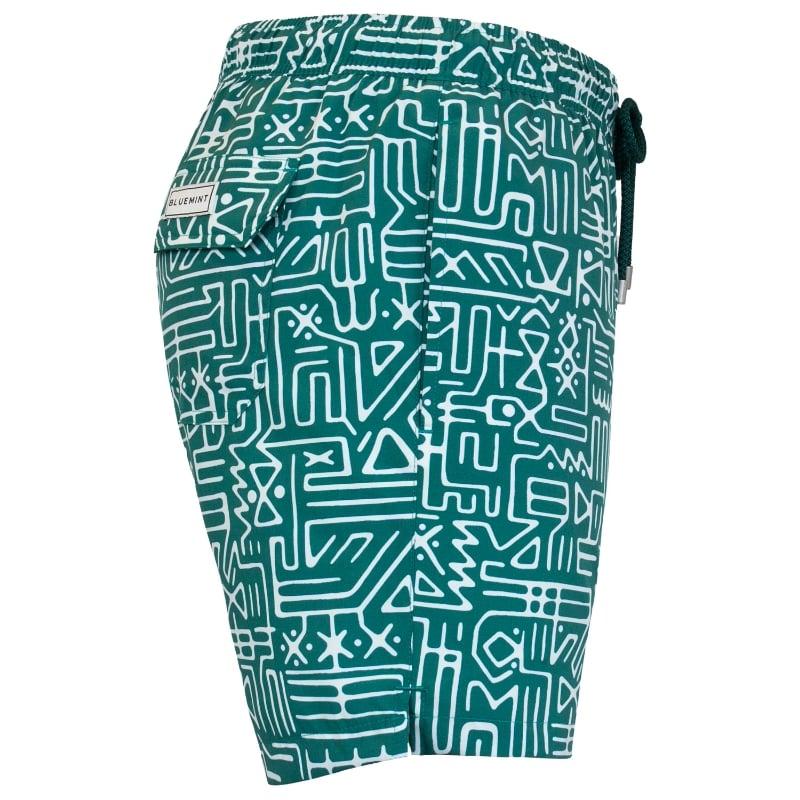 Bluemint ARTHUS STRETCH GREEN TRIBAL Four Way Stretch Swim Shorts