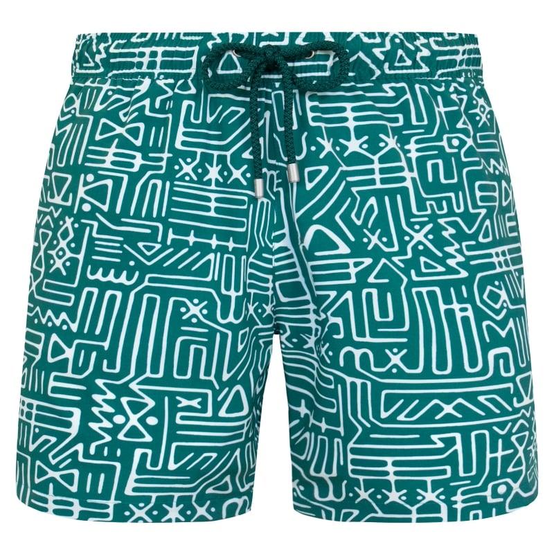 bluemint ARTHUS STRETCH GREEN TRIBAL Four Way Stretch Swim Shorts