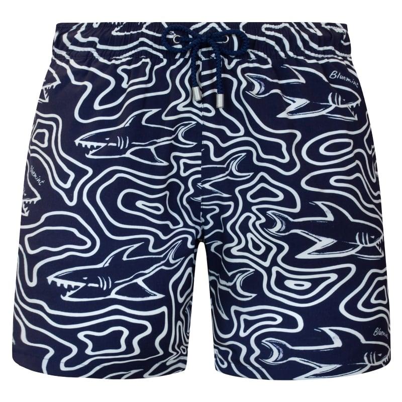 bluemint ARTHUS STRETCH MONO SHARK MAZE Four Way Stretch Swim Shorts