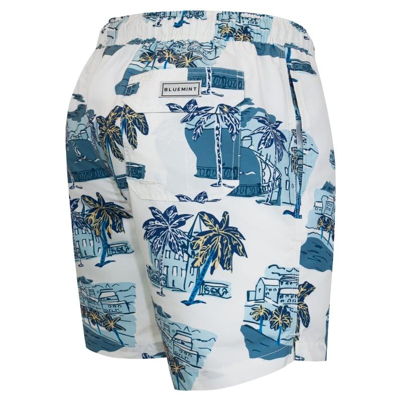 Bluemint ARTHUS WHITE ISLAND Mid-Length Swim Shorts