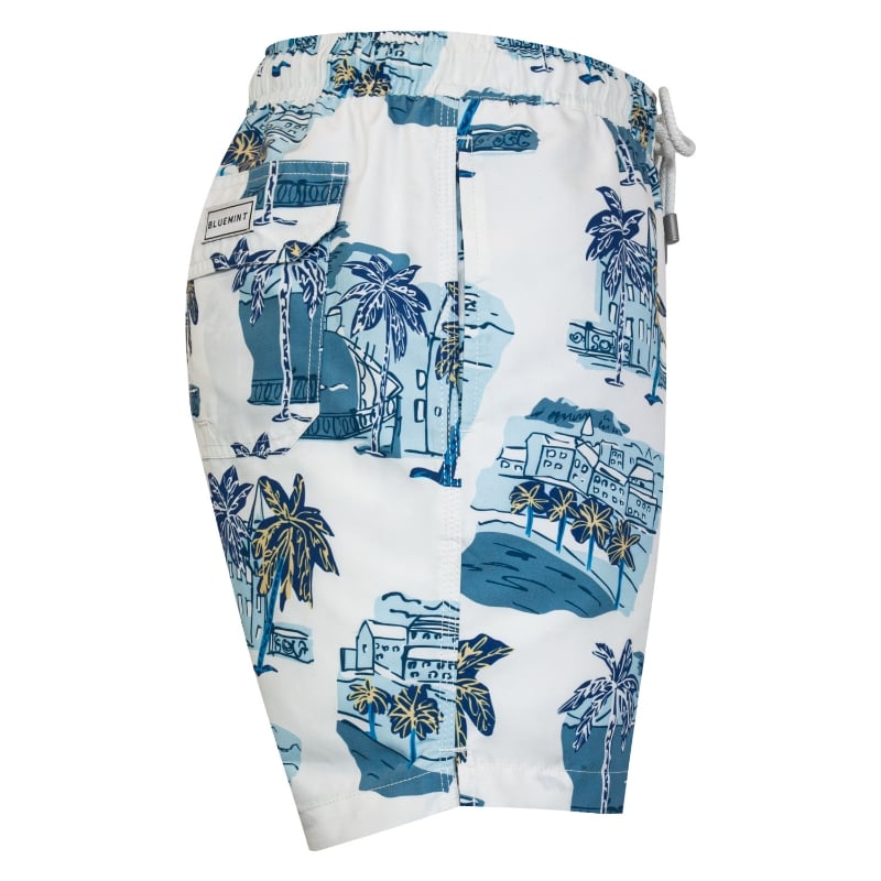 Bluemint ARTHUS WHITE ISLAND Mid-Length Swim Shorts