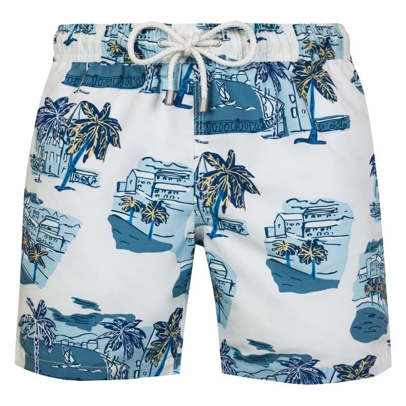 bluemint ARTHUS WHITE ISLAND Mid-Length Swim Shorts