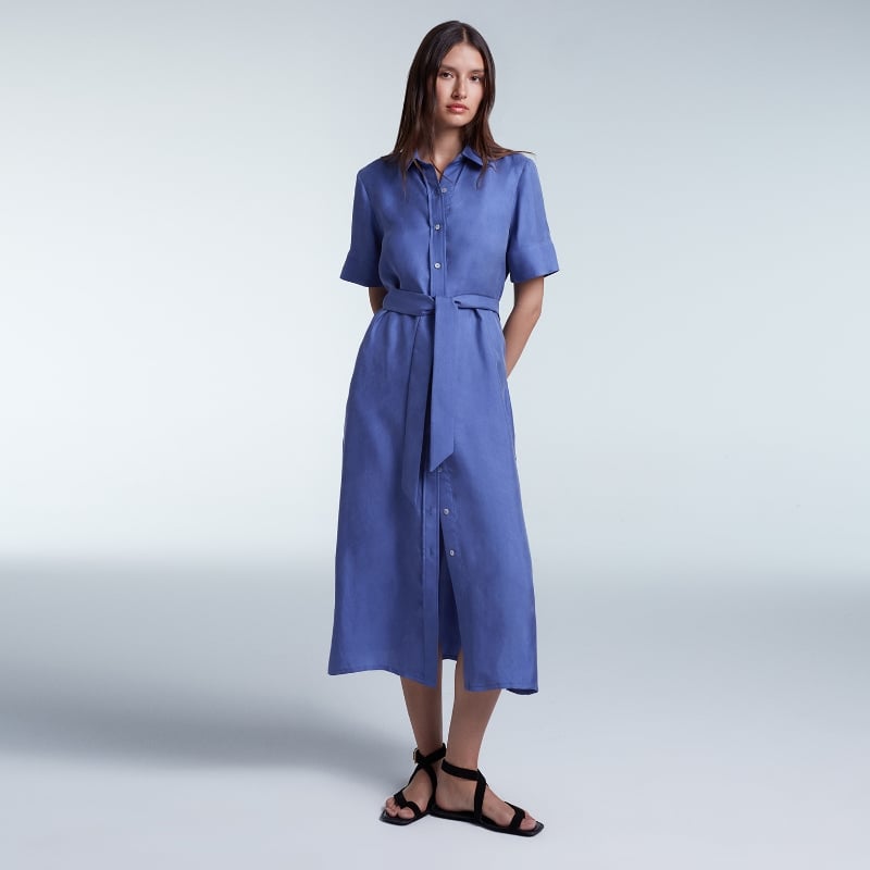bluemint ADELE LIGHT SAPPHIRE Silk Shirt Dress