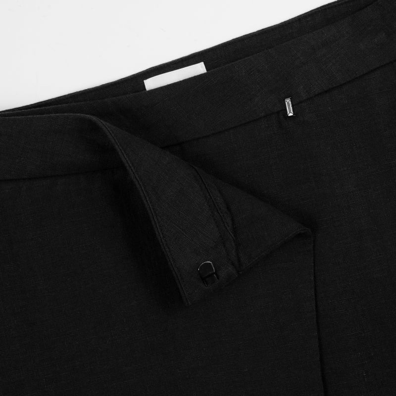Bluemint ANISSA BLACK Linen Midi Wrap Skirt