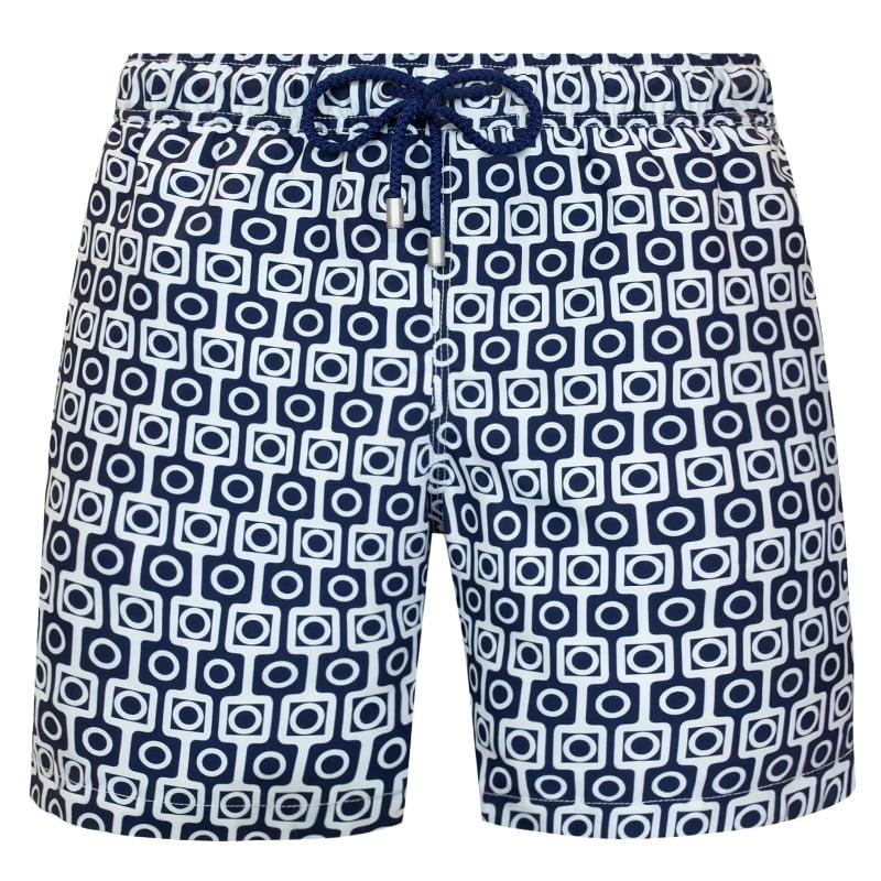 bluemint ARTHUS NAVY CIRCLE Mid-Length Swim Shorts