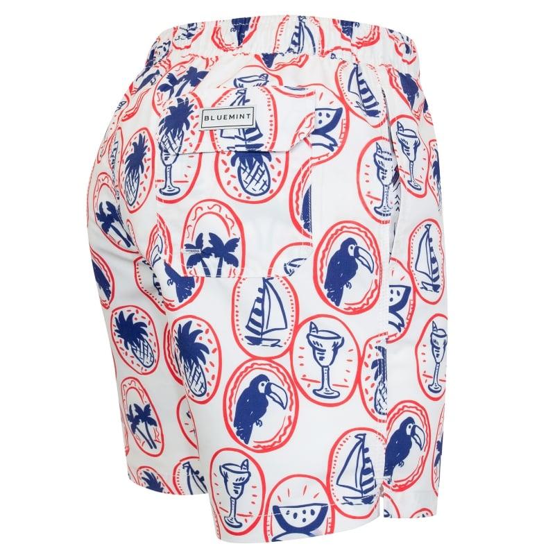 Bluemint ARTHUS WHITE PATCH Mid-Length Swim Shorts