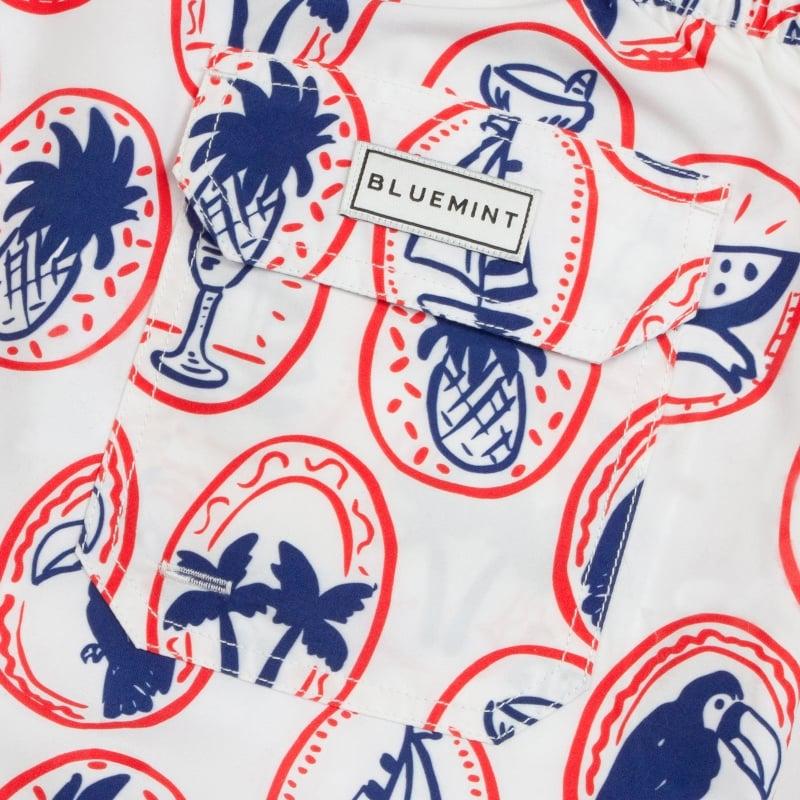 Bluemint ARTHUS WHITE PATCH Mid-Length Swim Shorts