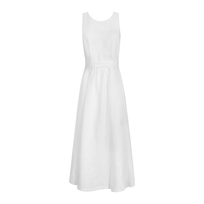 Bluemint AURELIA WHITE Midi Linen Dress