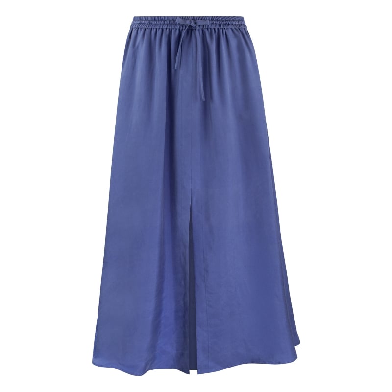 Bluemint AURORA LIGHT SAPPHIRE Silk Midi Skirt