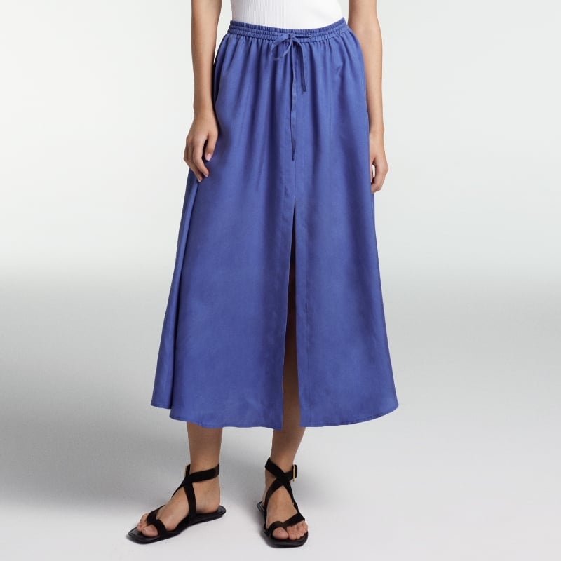 bluemint AURORA LIGHT SAPPHIRE Silk Midi Skirt