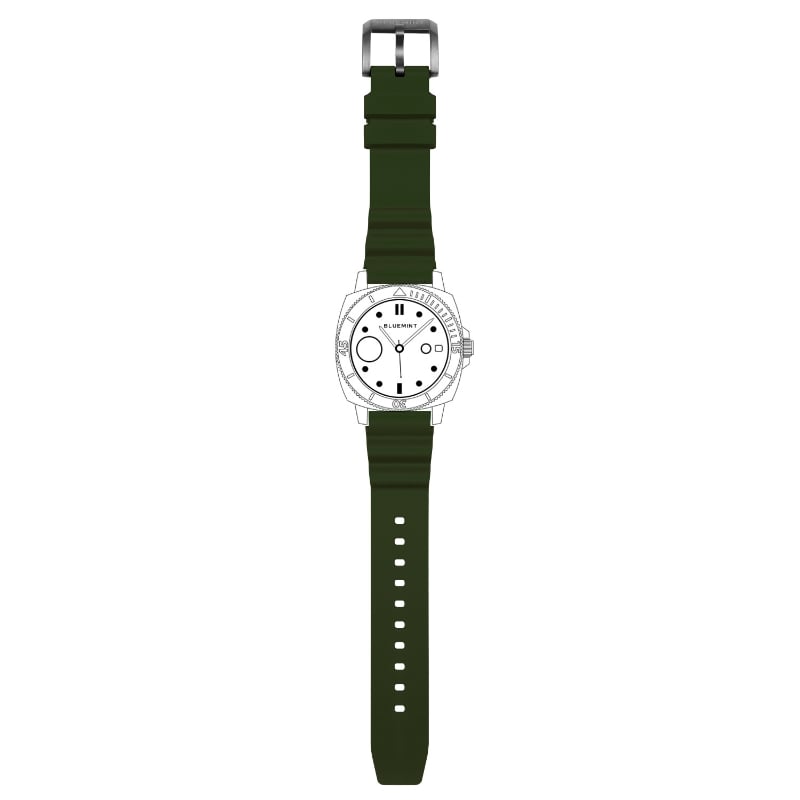 Bluemint BM STRAP OLIVE Silicone Watch Strap