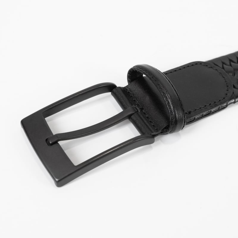 Bluemint BOWES BLACK Woven Leather Belt
