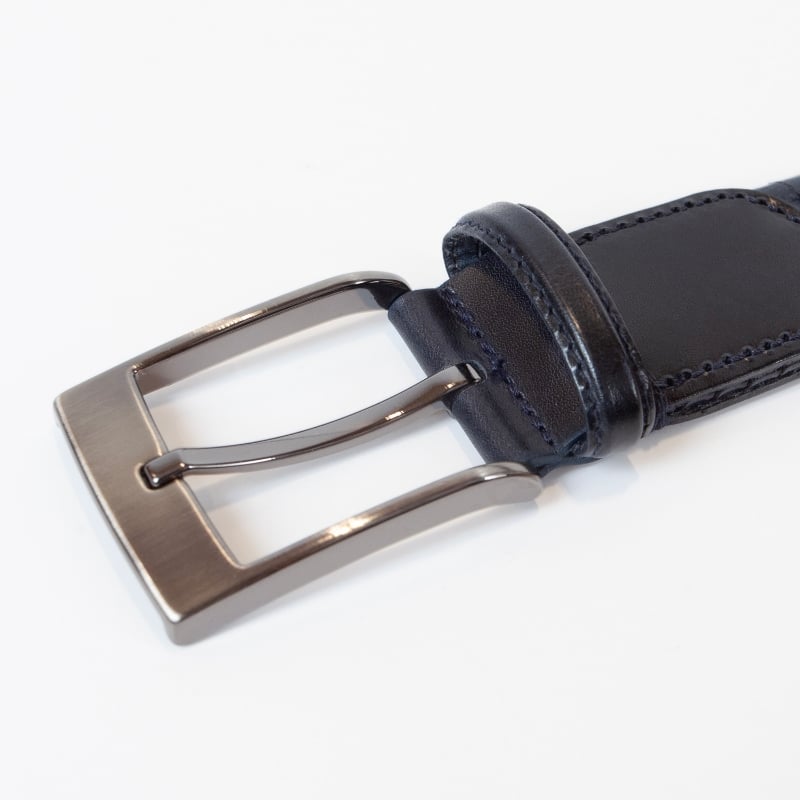 Bluemint BOWES DARK NAVY Woven Leather Belt