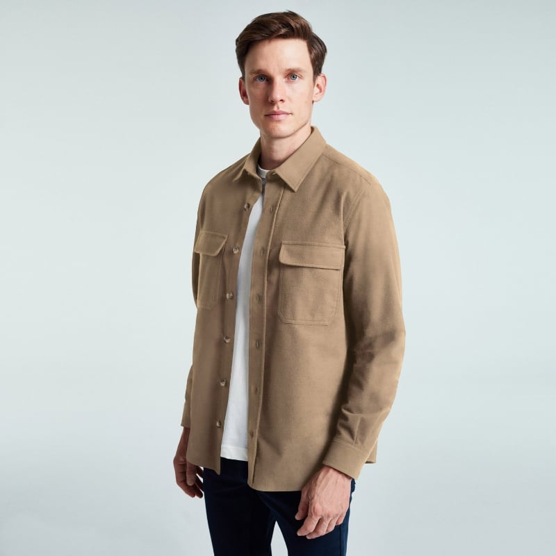 Bluemint BRUNO BEIGE Brushed Cotton Overshirt