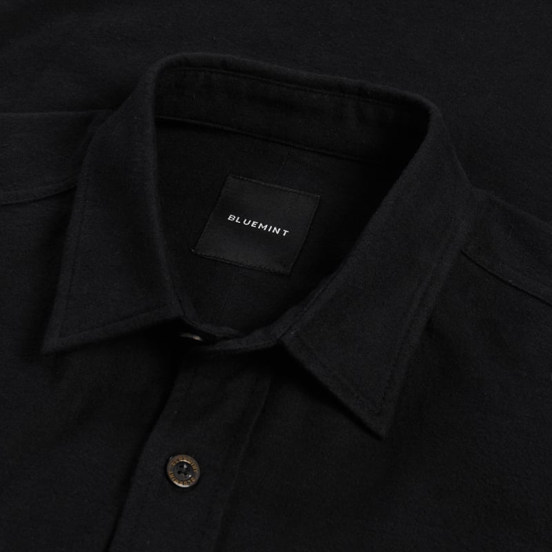 Bluemint BRUNO BLACK Brushed Cotton Overshirt