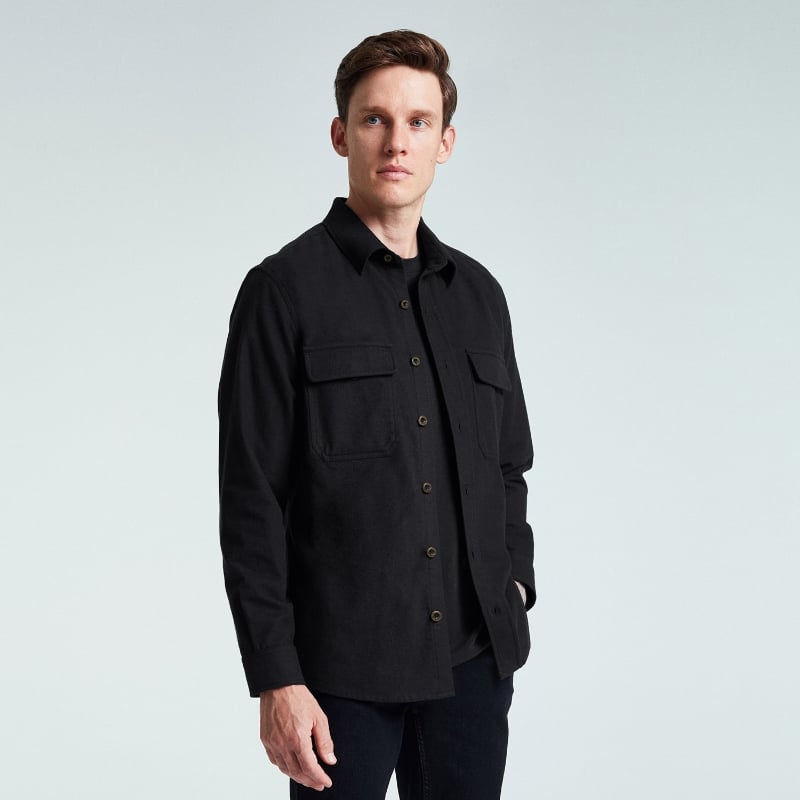Bluemint BRUNO BLACK Brushed Cotton Overshirt